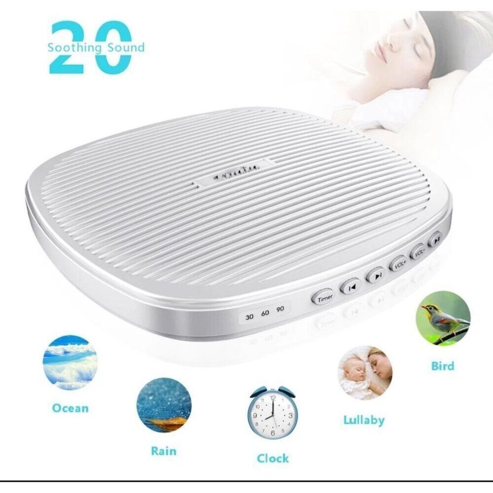 Aucutee S5 Sleep Therapy White Noise Machine 20 Soothing Sounds Timer Function